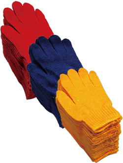 Color nylon work gloves 12 pairs