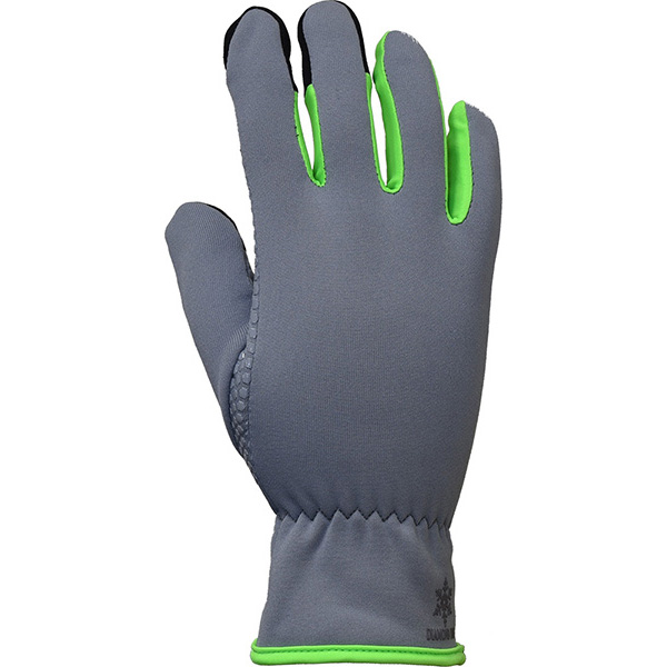 【在庫限り】ストレッチサーモ　フリース＆シリコン　グレー×蛍光グリーン　A-947