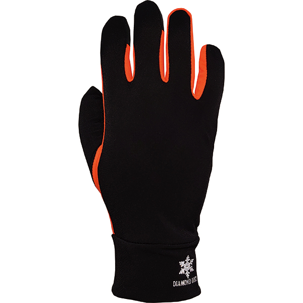 ストレッチサーモ薄起毛　ブラック×蛍光オレンジ　A-941