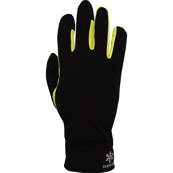 ストレッチサーモ薄起毛　ブラック×蛍光イエロー　A-942