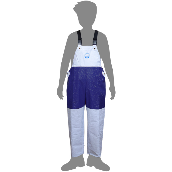 UROKO-4　水産用胸付ズボン　ホワイト×ネイビー　A-610