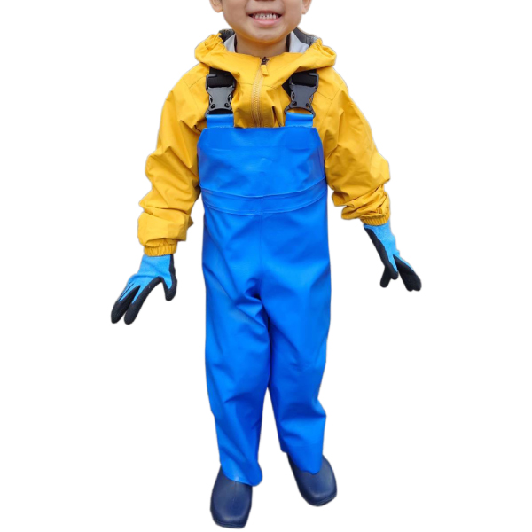マリンキッズ　水産用胸付ズボン　ブルー　AW-6420